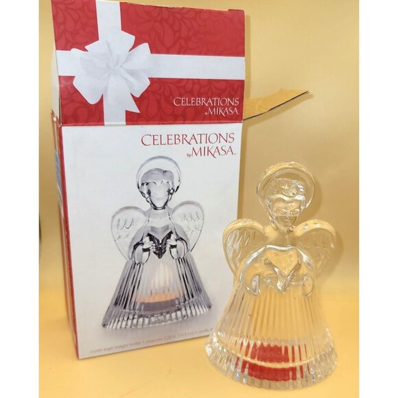 Mikasa Celebrations Crystal Angel Tealight Holder Home Decor Gift VL1014 - Picture 1 of 6